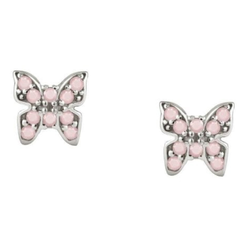 Gioie 925 Silver Earrings And Cubic Colored Zirconia (018_Silver Butterfly)