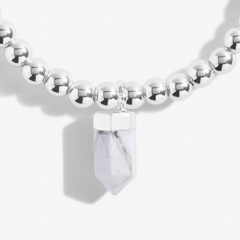 Crystal A Little | Howlite | Silver | Bracelet | 17.5cm Stretch