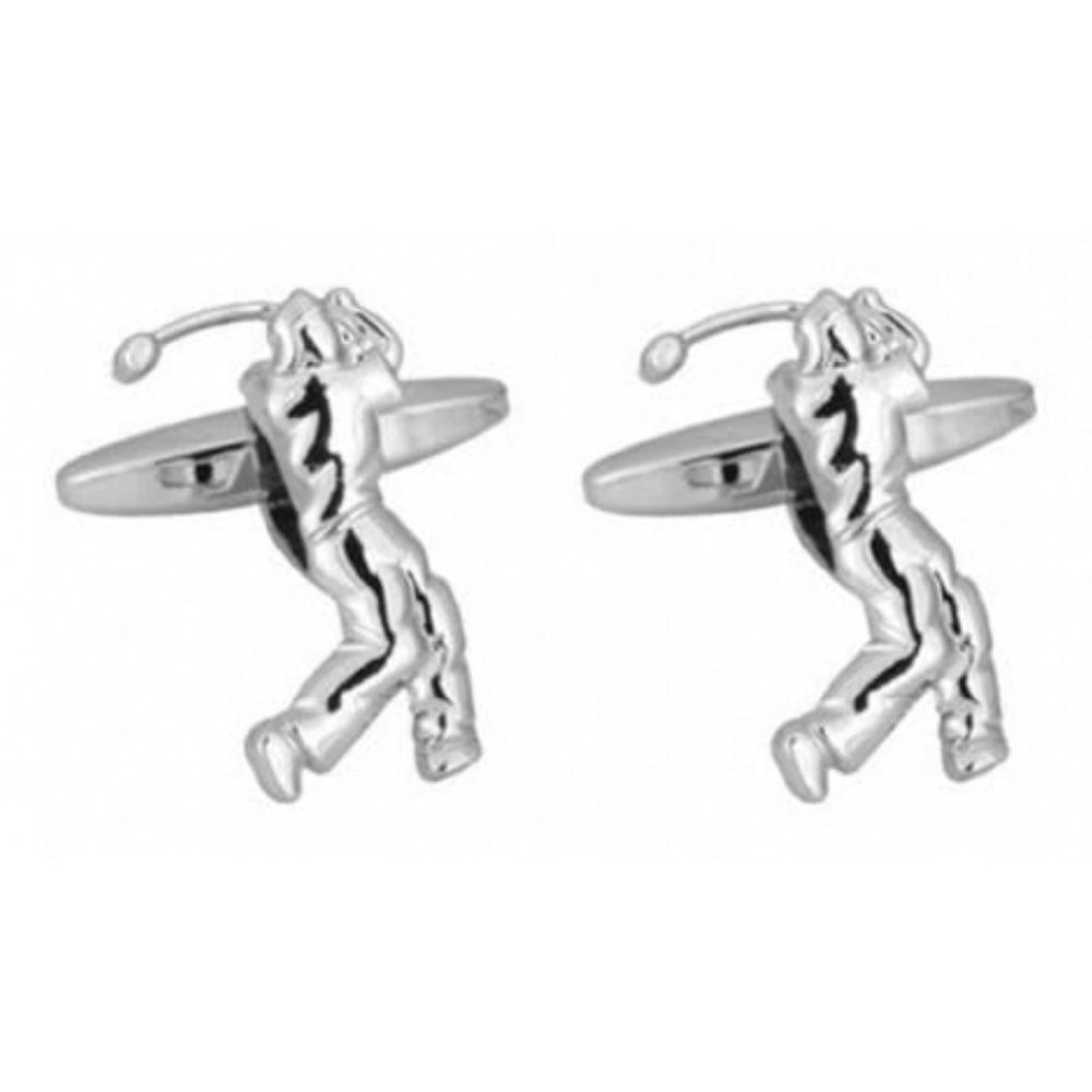 Rhodium Plated Golfer Cufflinks