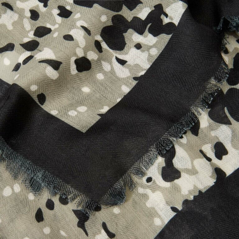 Scattered Dot Scarf | Olive/Black | 184cm X 86cm