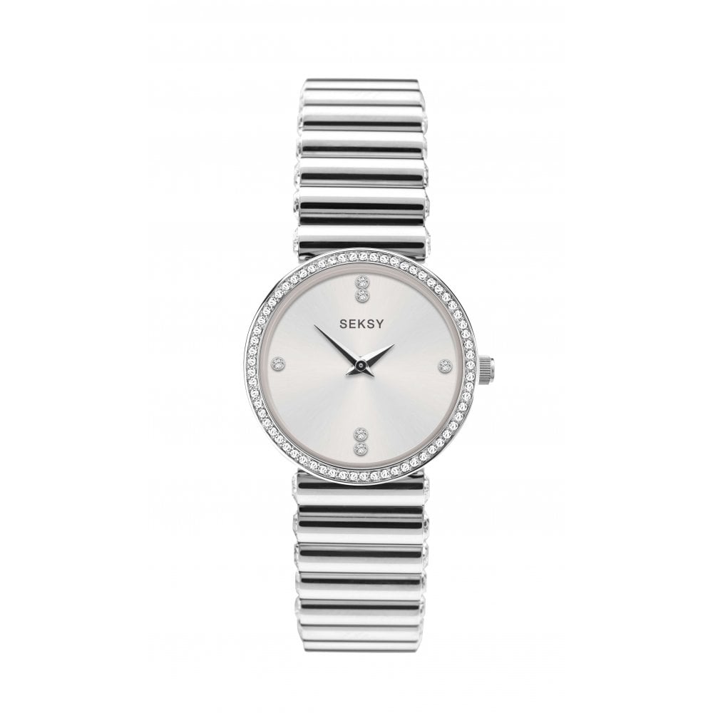 Silver Coloured Bracelet Ladies Watch