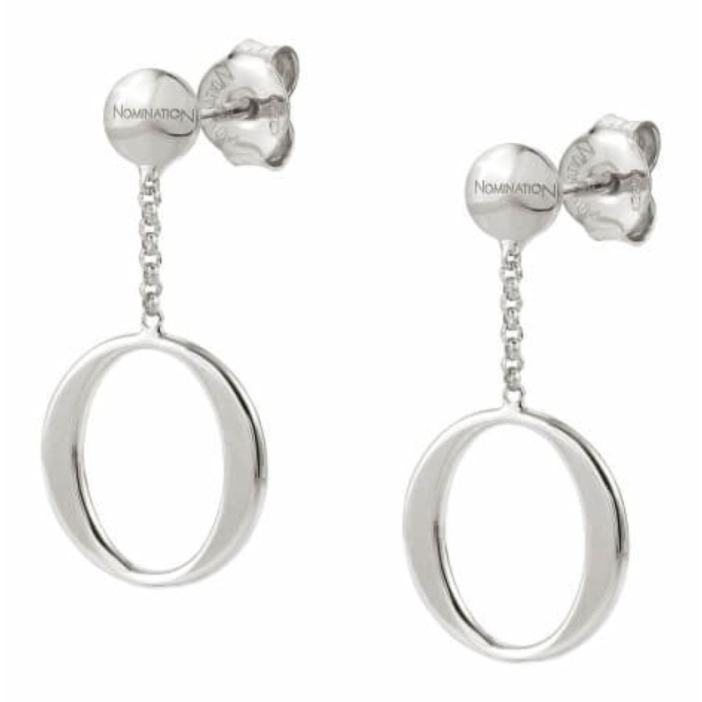 Short Silver Circle Earrings