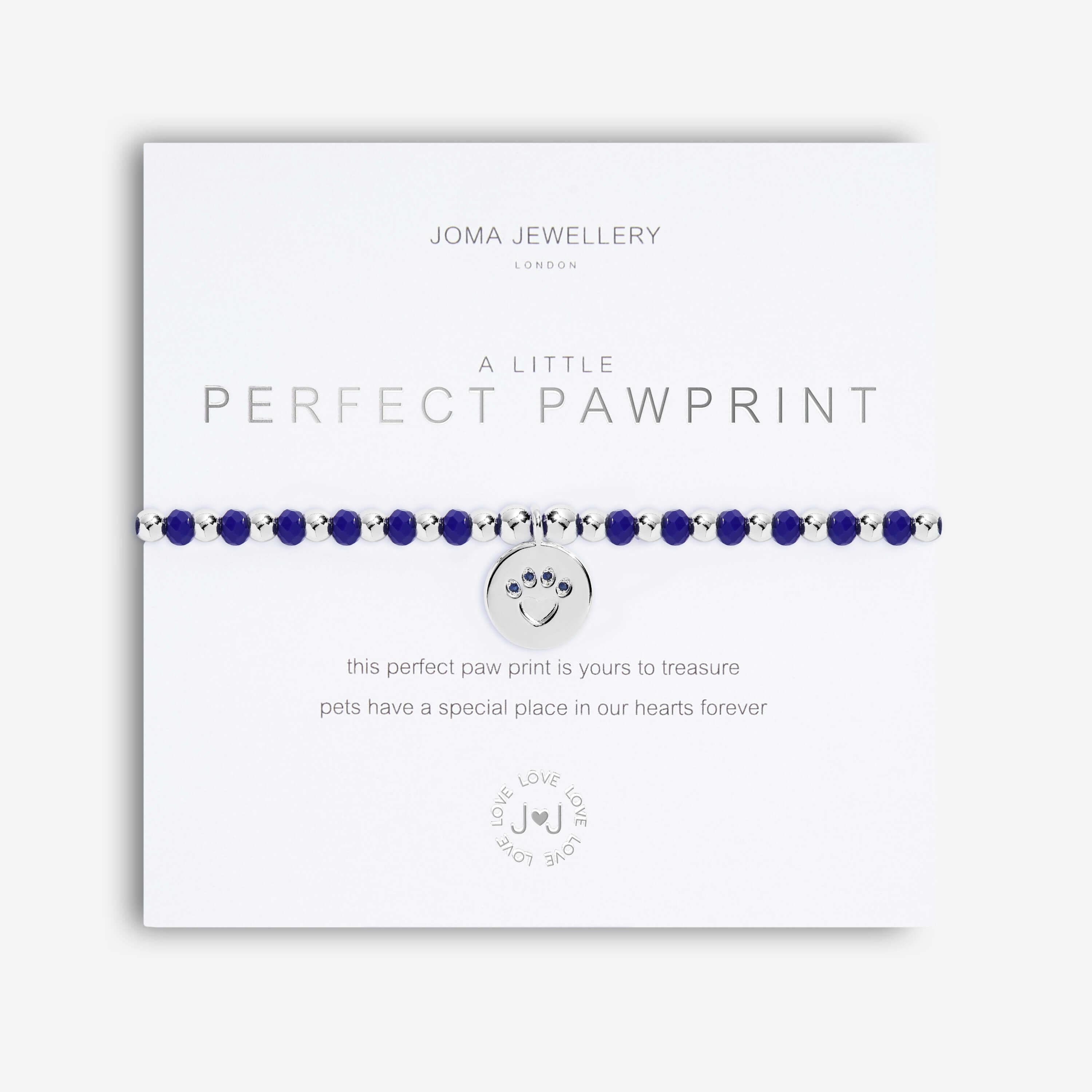Colour Pop A Little | Perfect Paw Print | Silver | Bracelet | 17.5cm Stretch