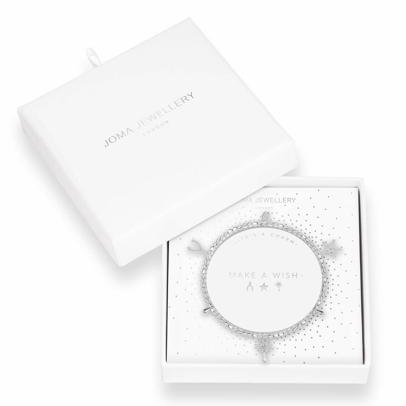 Lifes A Charm | Make A Wish | Silver | Charm Bracelet | 17.5cm Stretch