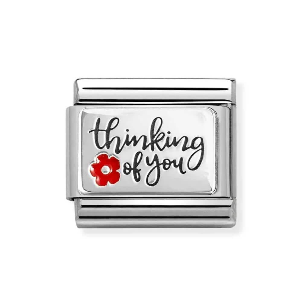 Composable Classic Link Thinking Of You & Flower Symbol In 925 Silver