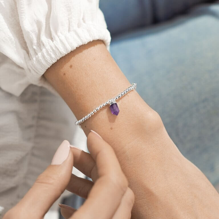 Crystal A Little | Amethyst | Silver | Bracelet | 17.5cm Stretch