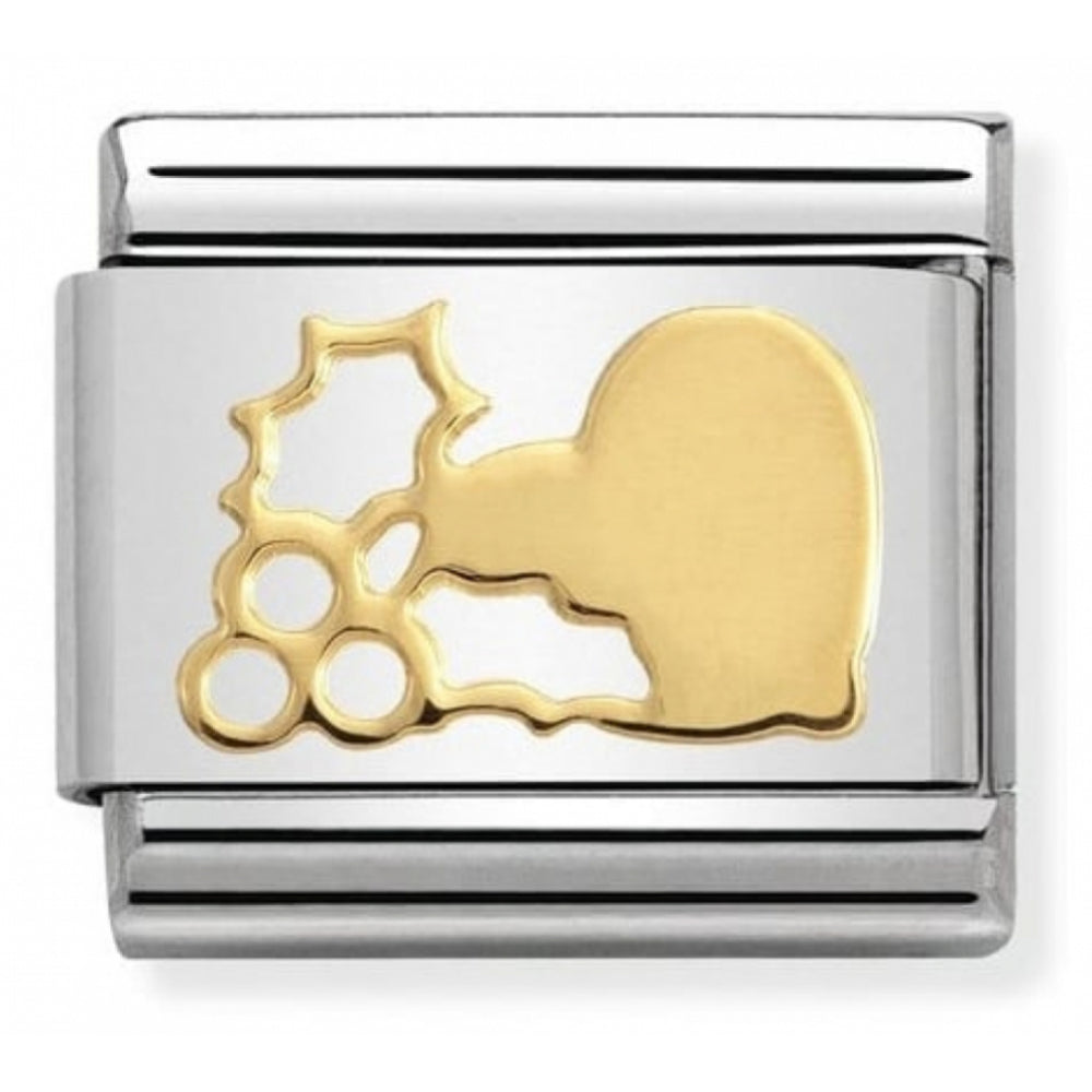 Classic Heart With Holly In Stainless Steel With 18k Gold Charm