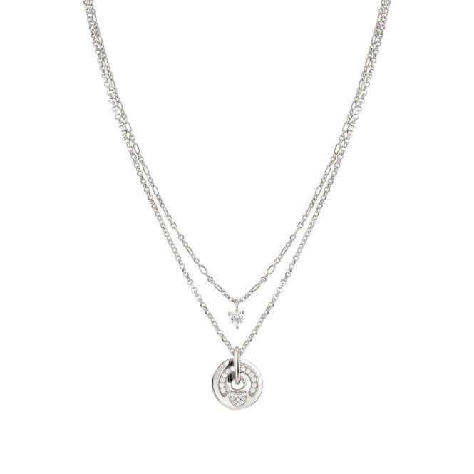Sentimental Silver & CZ Pave Heart Necklace