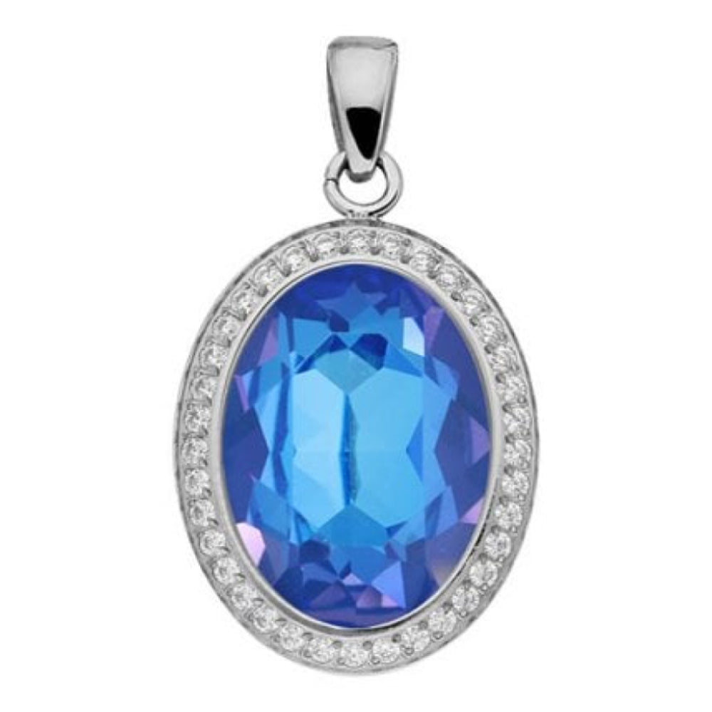 Pendant Tivola Deluxe Royal Blue Delite Crystal Big Silver