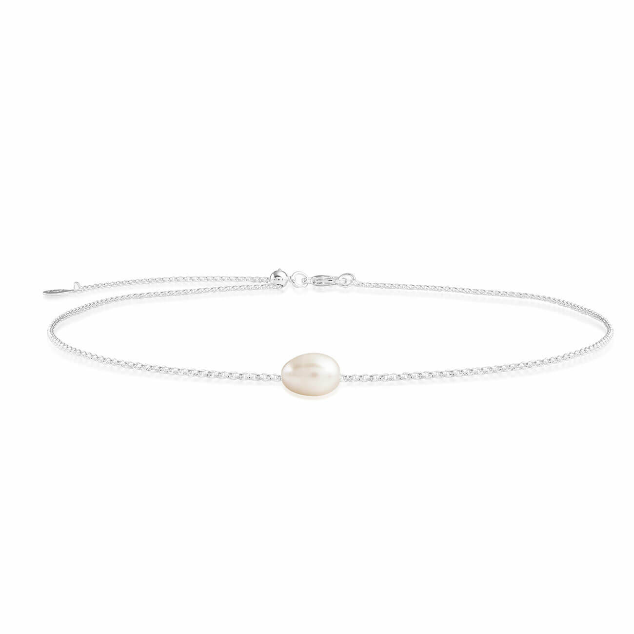 Celine | Layering | Silver And White | Pearl Choker | 40cm Adjustable