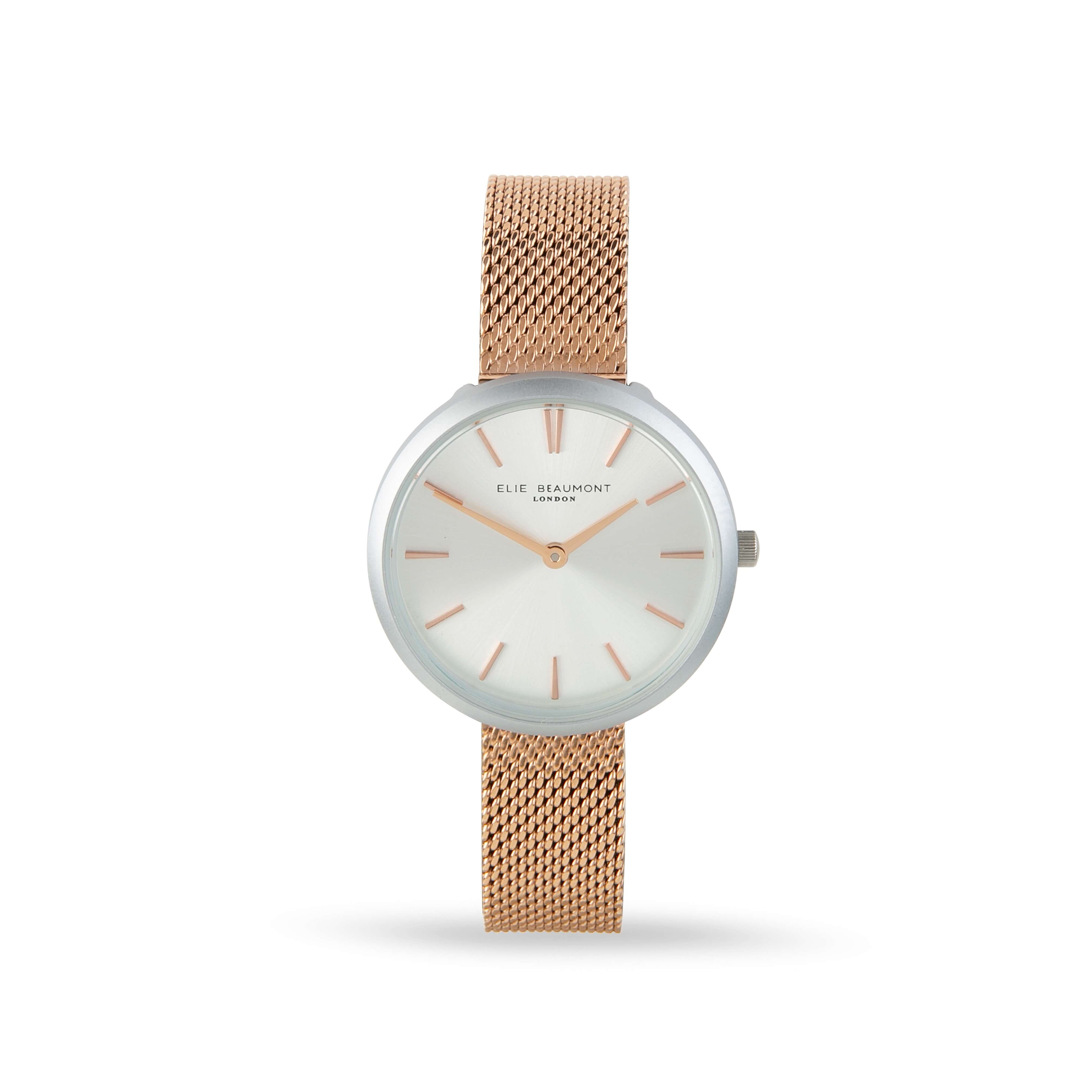 Marlow Rose Mesh Silver Case Rose Accents