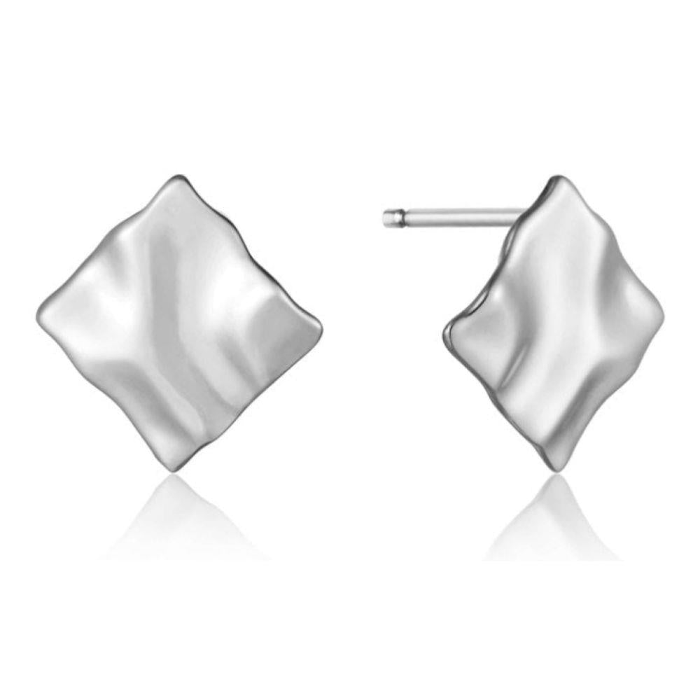 Crush Mini Square Stud Earrings Silver
