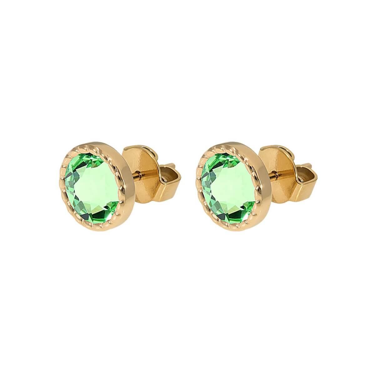 Bocconi Flat 9mm Peridot Stud (G/P)