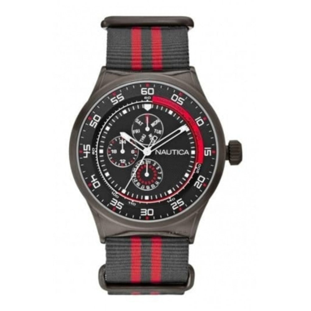Gents NST 17 Multidial Grey & Red Stripe Watch