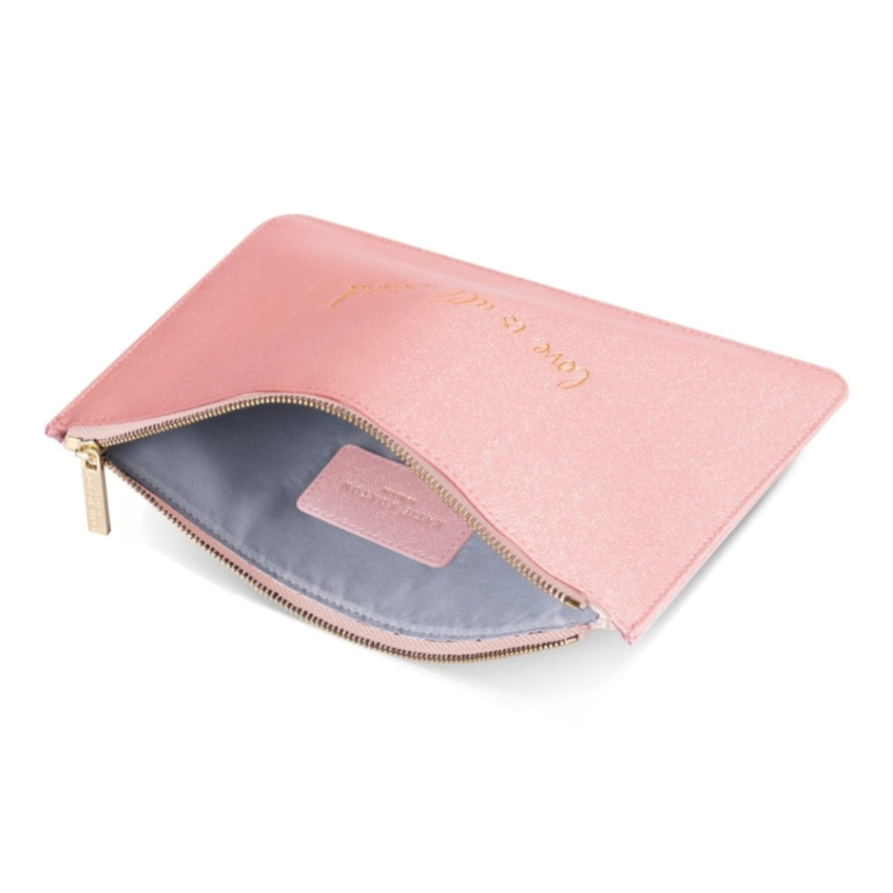 PERFECT POUCH - LOVE IS ALL AROUND - pink shimmer - 16x24cm