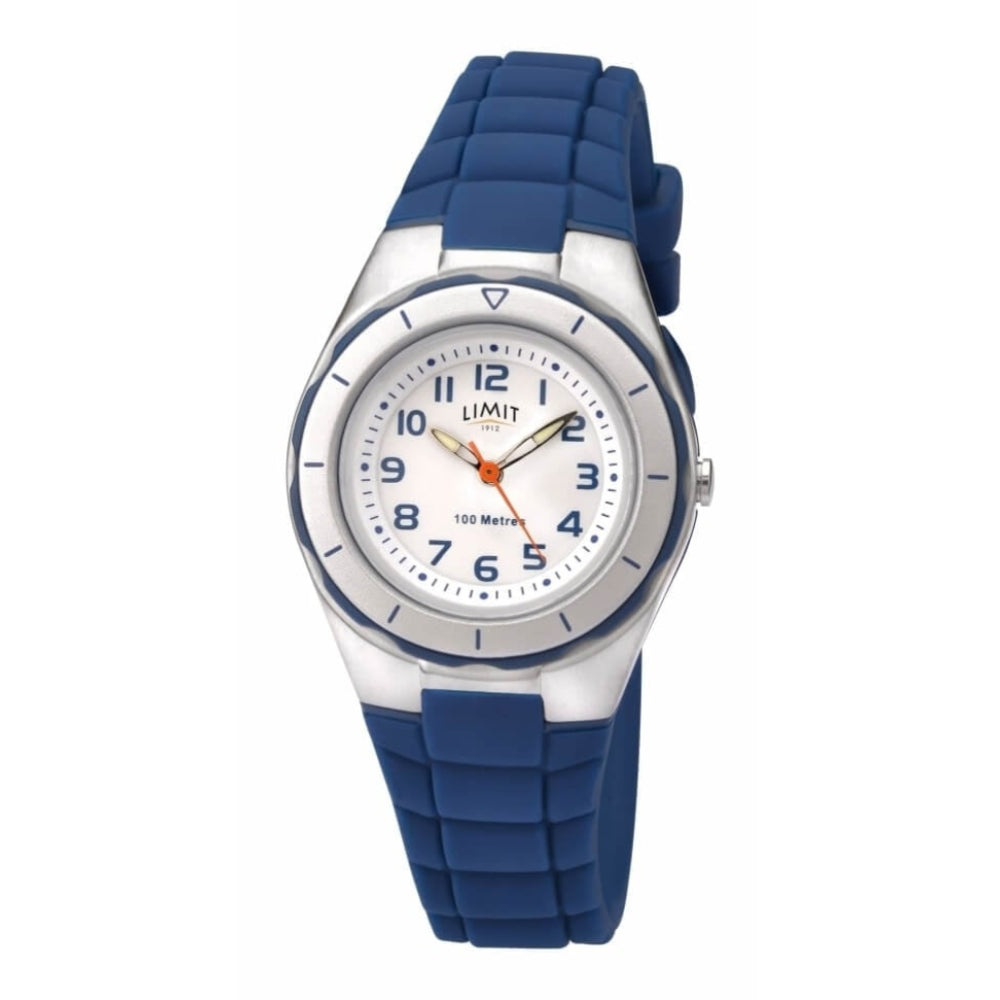Blue Silicone Strap & Plastic Case Wrist Watch