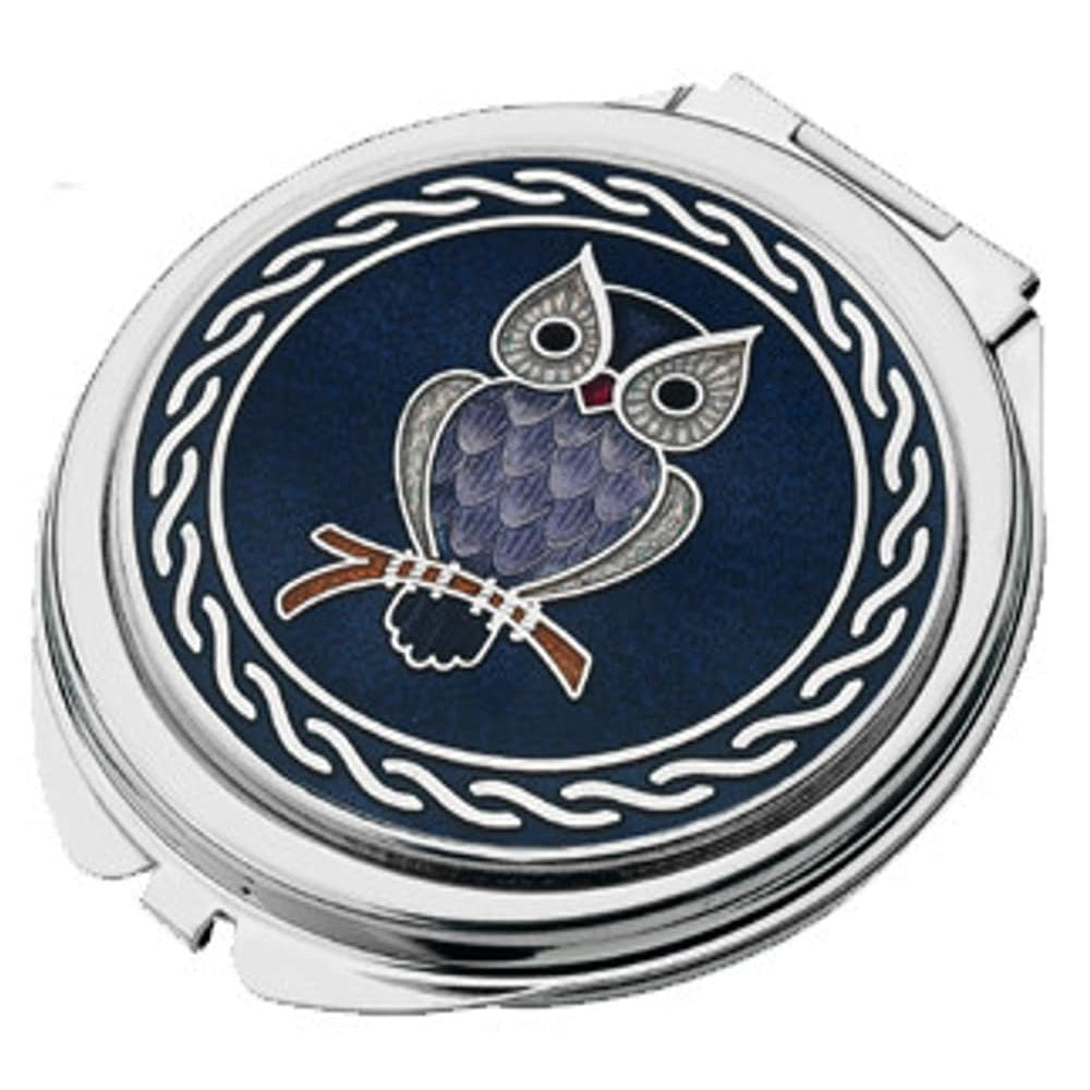 Celtic Purple Owl Compact Mirror