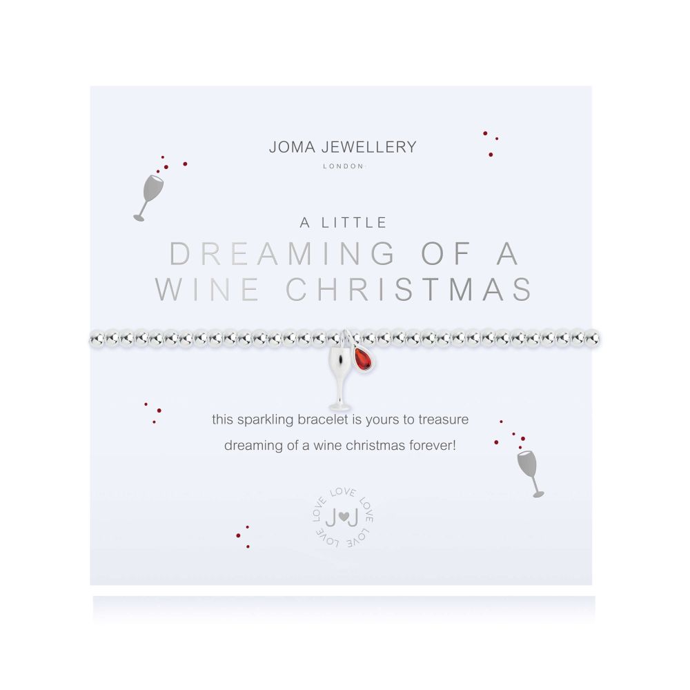 A Little | Dreaming Of A Wine Christmas | Silver | Bracelet | 17.5cm Stretch