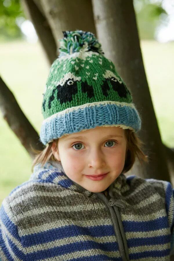Kids Animal Bobble Hat Sheep