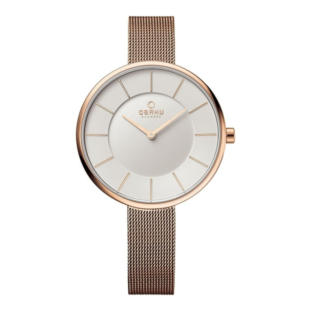SAND - ROSE Rose Gold Plated Stainless Steel Mesh Bracelet Watch