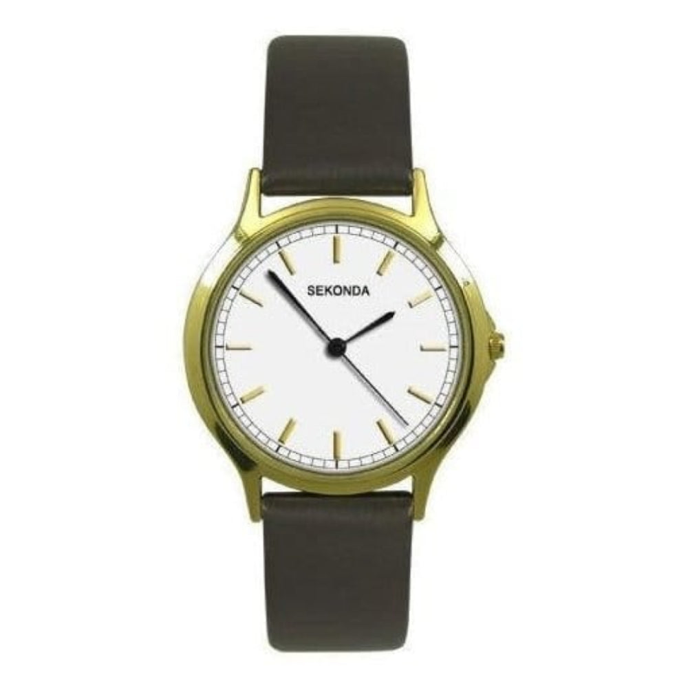 Gents Black Leather Wristwatch