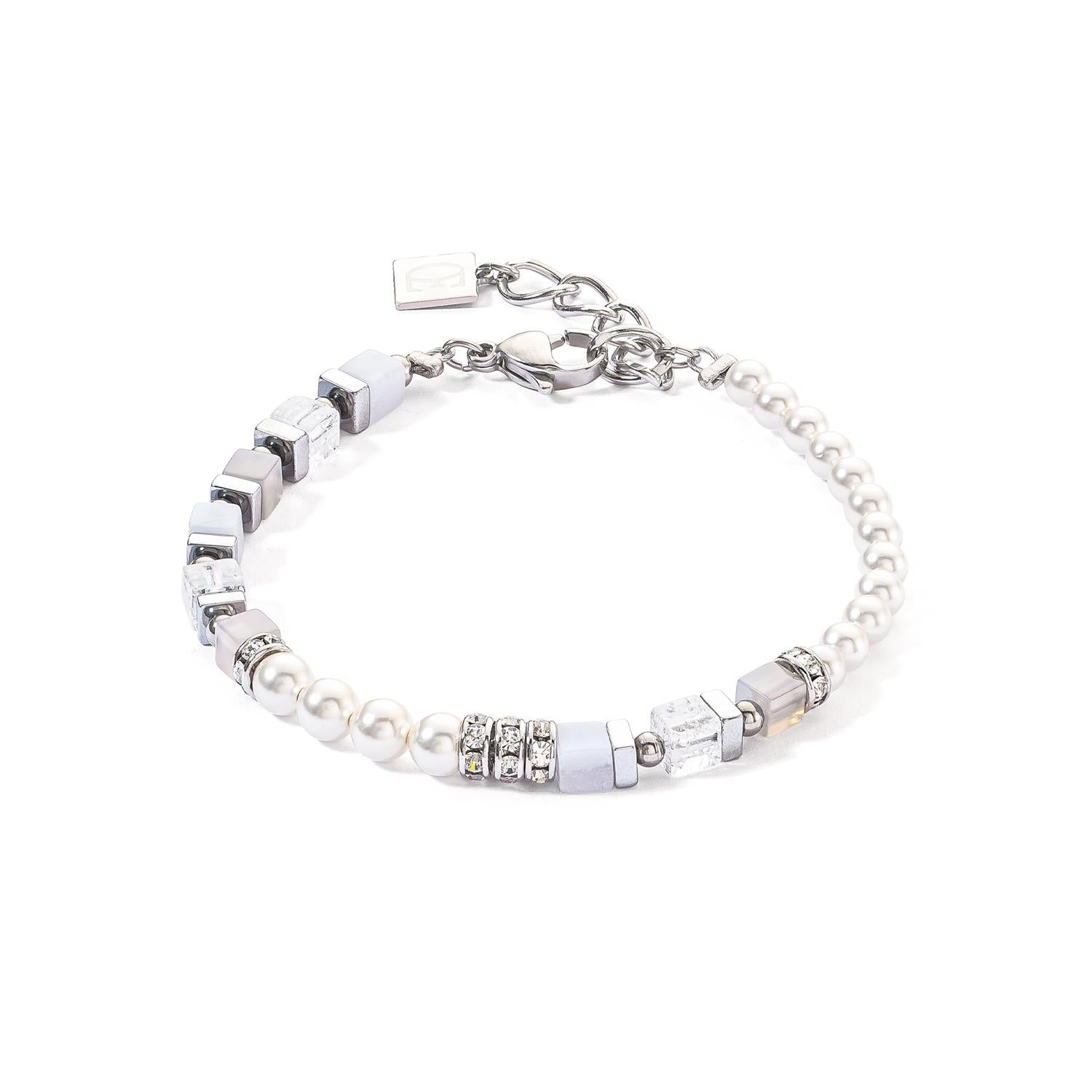 Precious Fusion Offset Silver Light Blue Bracelet