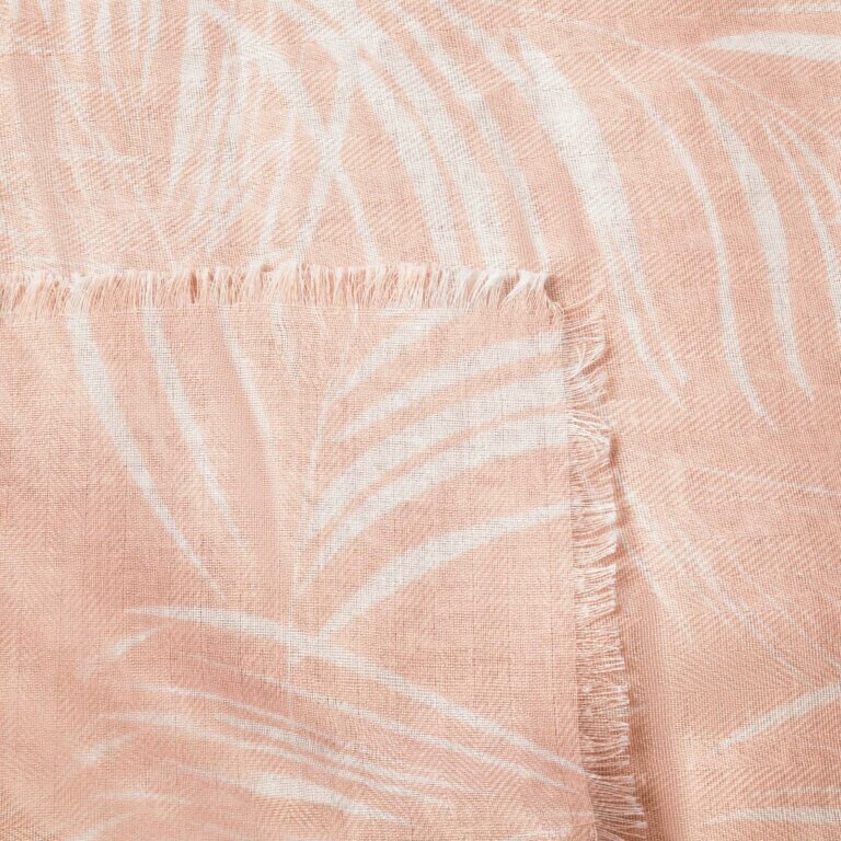 Feather Scarf Dusty Pink / White