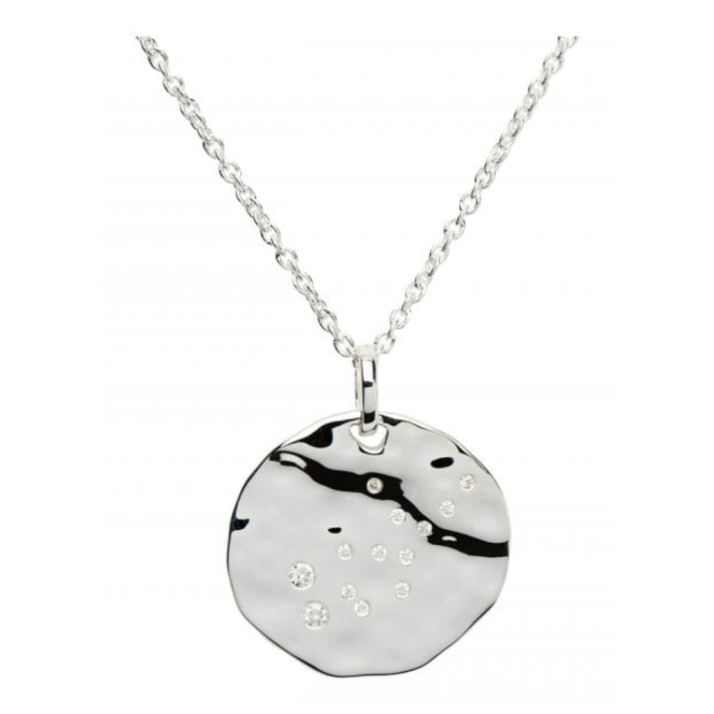 Sterling Silver 925 Pendant With Cz Incl. Chain. Virgo
