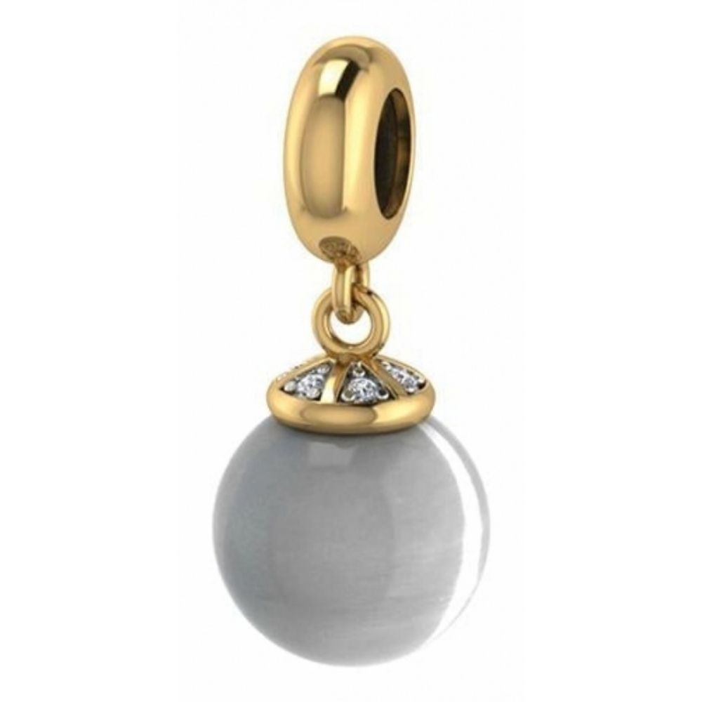 Light Grey Drop Charm CZ Stones
