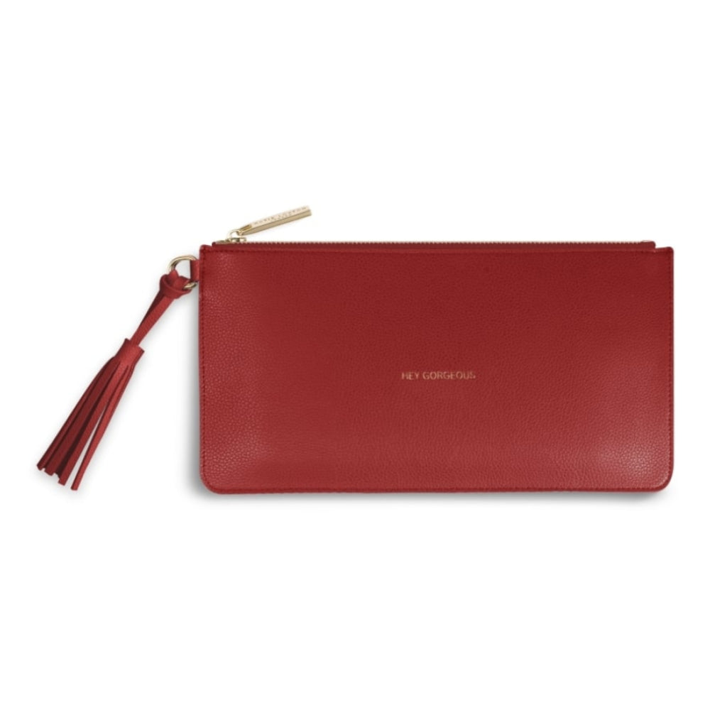 FLORRIE TASSEL POUCH - HEY GORGEOUS - ruby red - 14.5x28cm