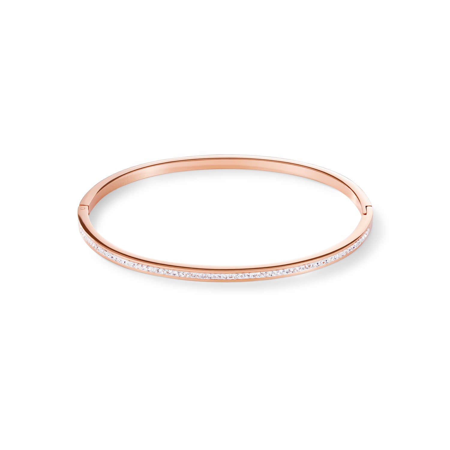 Crystals Pave Rose Gold Slim Bangle