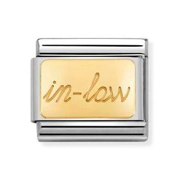Classic Composable Link in 18K Gold With Text In-Law