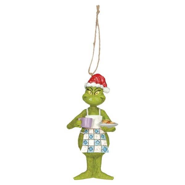 Grinch in Apron With Cookies/Cocoa Hanging Ornament