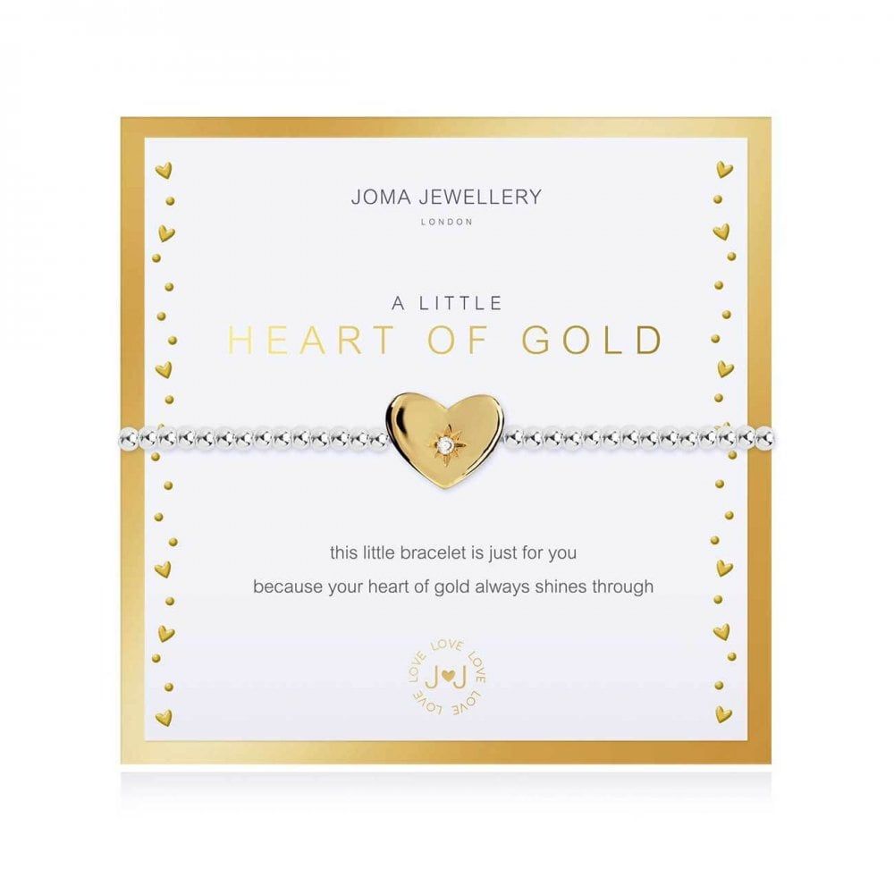 Beautifully Boxed A Littles | Heart Of Gold | Silver | Bracelet | 17.5cm Stretch