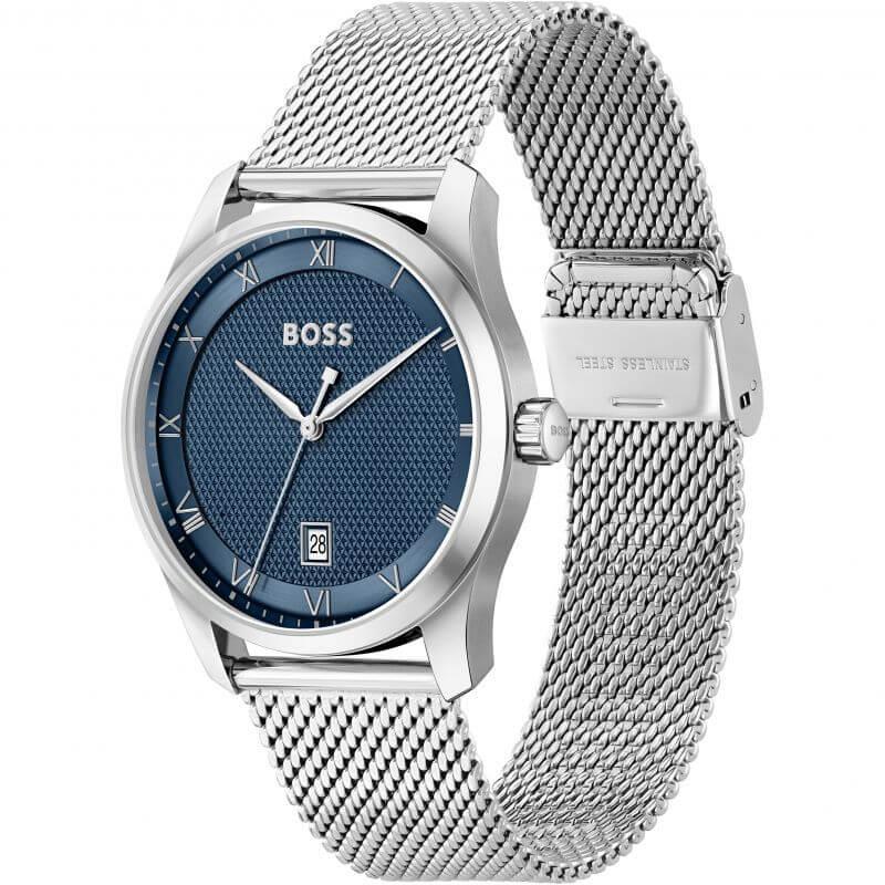 Principle SS Mesh Strap With Blue Dial Gents Watch