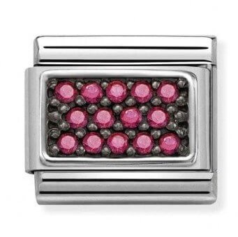 Composable Classic Steel, Fuchsia CZ Pave Link