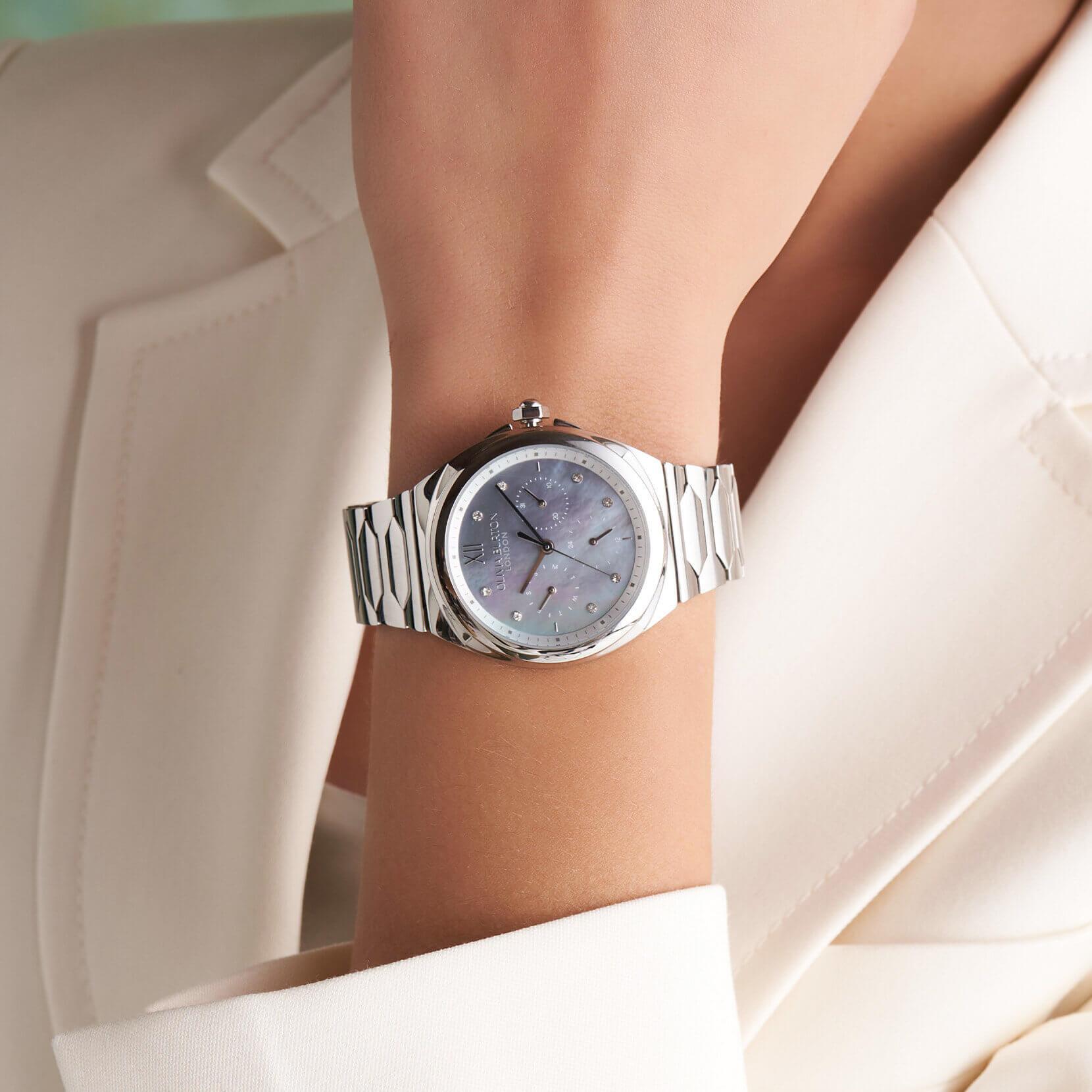 Lustre Multi-Function Light Grey Dial & Silver Bracelet Watch