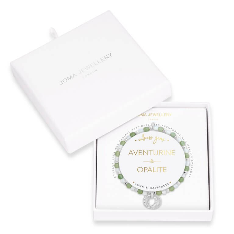 Wellness Gems | Silver | Opalite And Aventurine Bracelet | 17.5cm Stretch