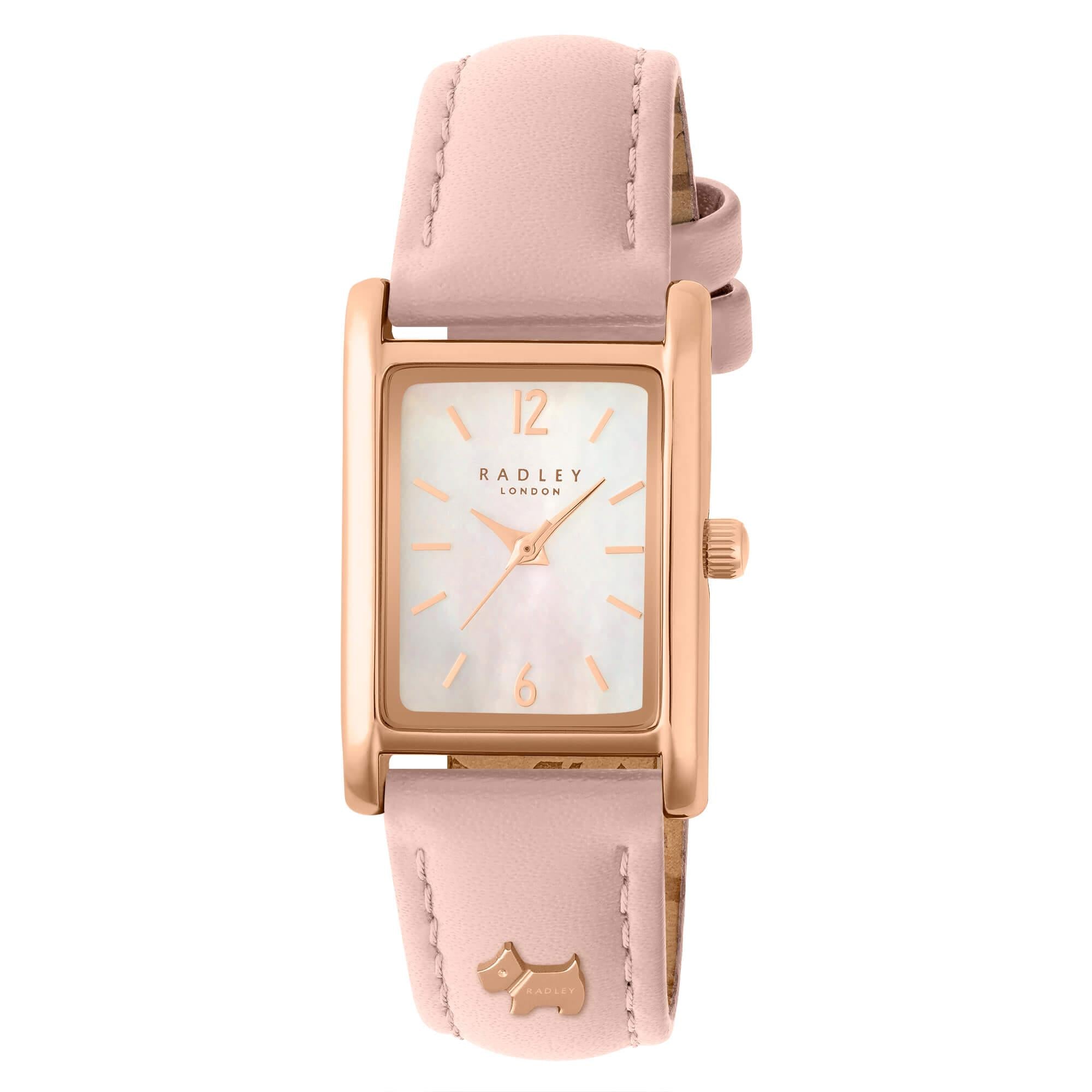 Rose Gold Plated Pink Leather Strap Watch