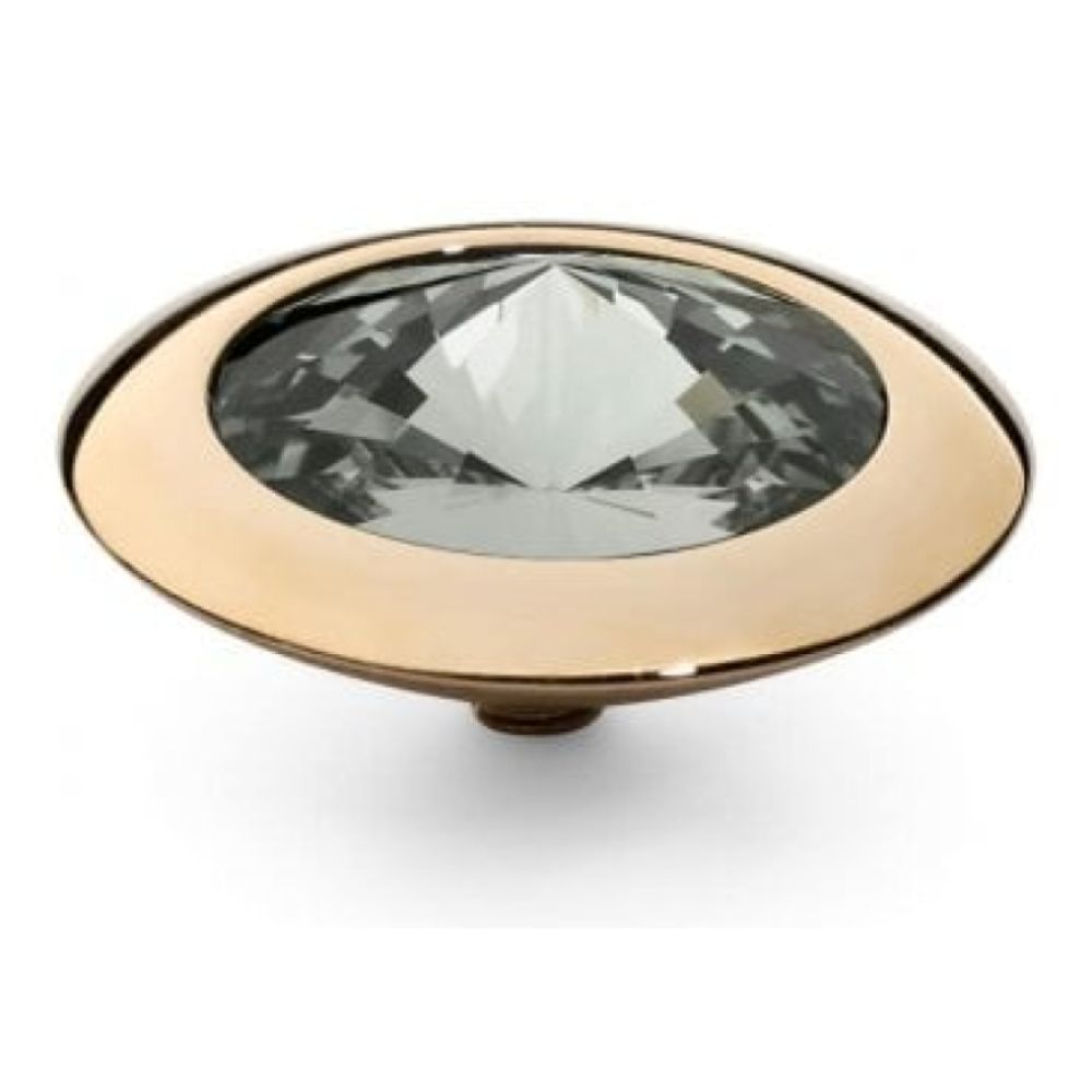 Famosa Gold 16mm Tondo Ring Top Black diamond
