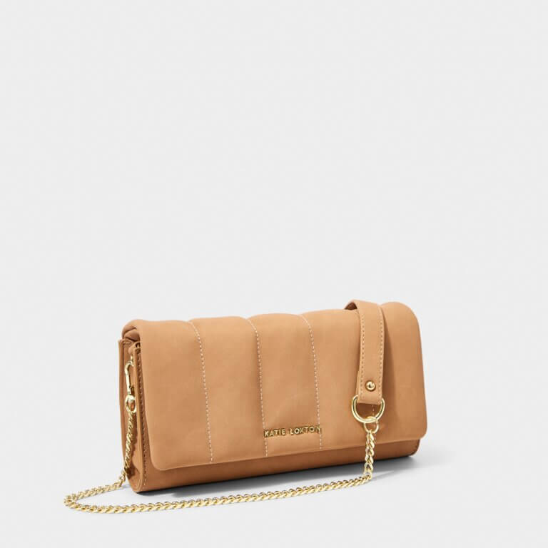 Kayla Quilted Crossbody | Tan | 13cm X 23cm X 3cm