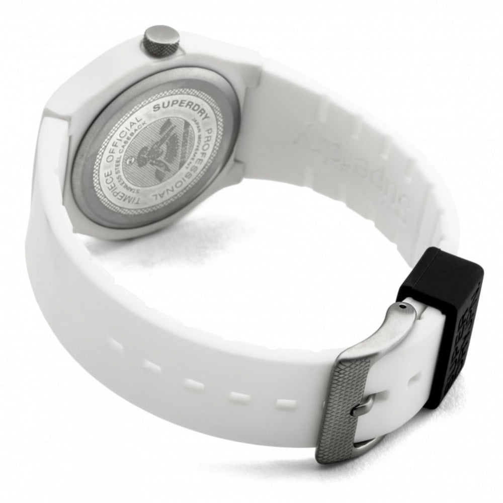 Urban' White Silicone Strap Watch With White Dial