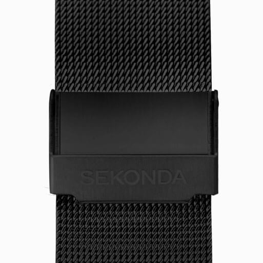 Minimal Black Dial & Black Mesh Strap Men's Watch
