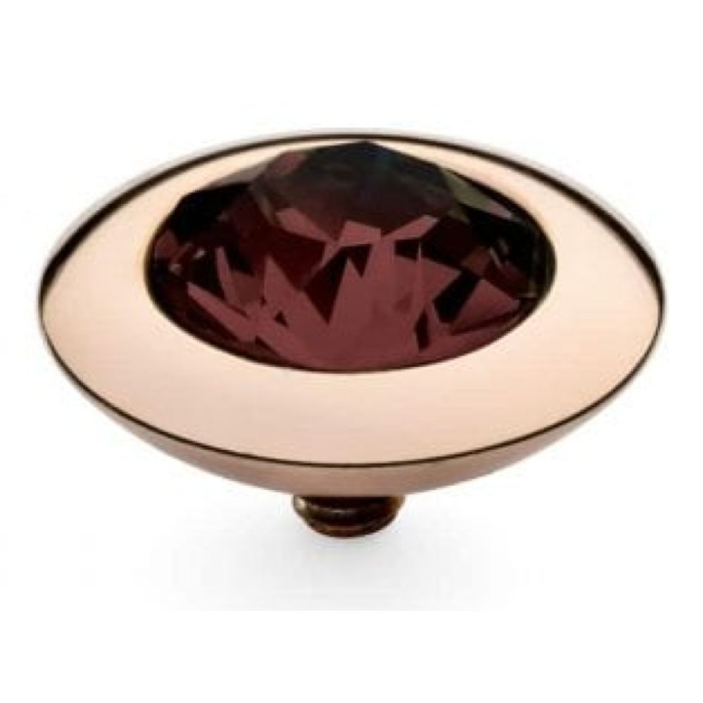 Famosa Rose Gold 13mm Tondo Ring Top Burgundy