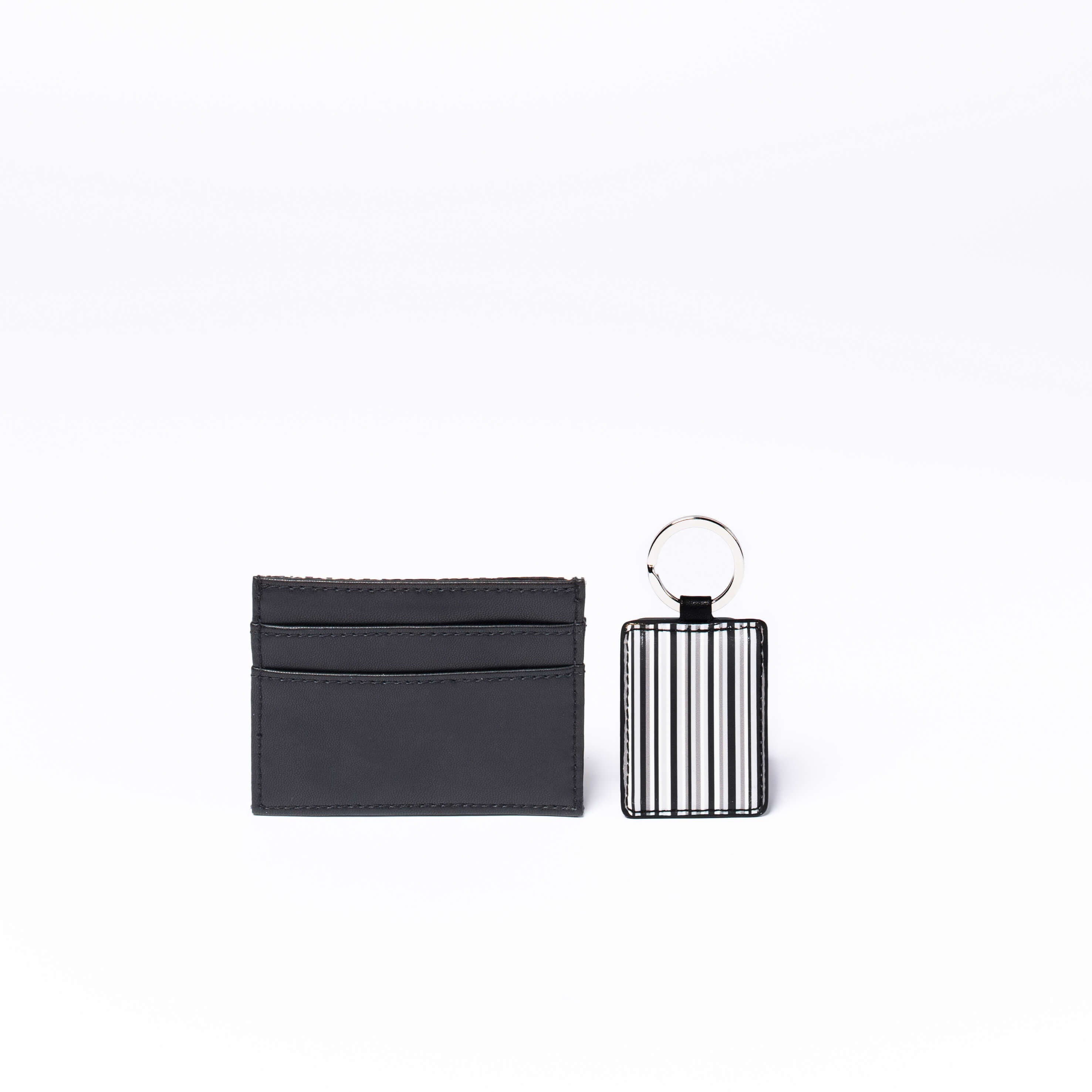 Card Holder & Key Ring Gift Set With Multi Stripe