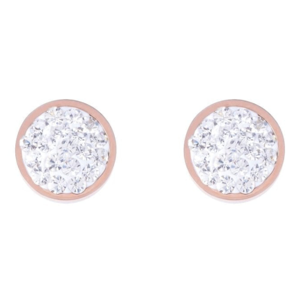 Crystal Round Earrings With Stickpin