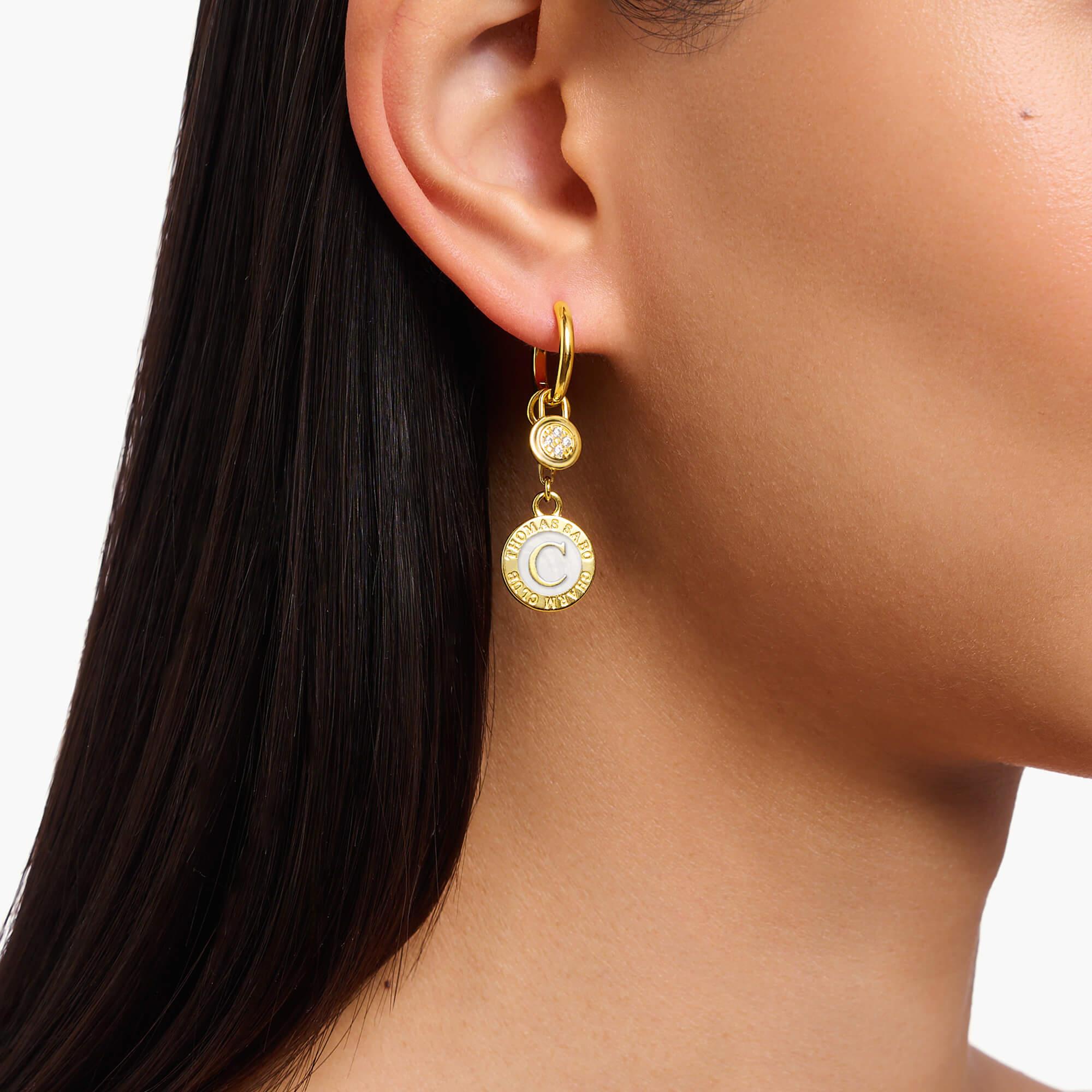 Gold Plated White CHARMISTA COIN Charm Pendant