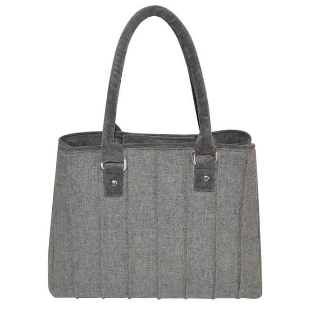 Grey Plain Wool Catherine Bag