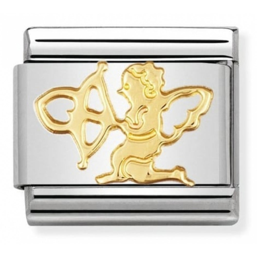 Classic Cupid In Stainless Steel With 18k Gold Charm