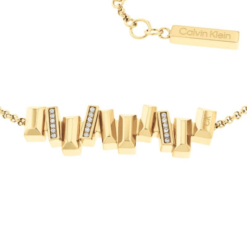 Luster Gold Plated Crystal Set Bracelet